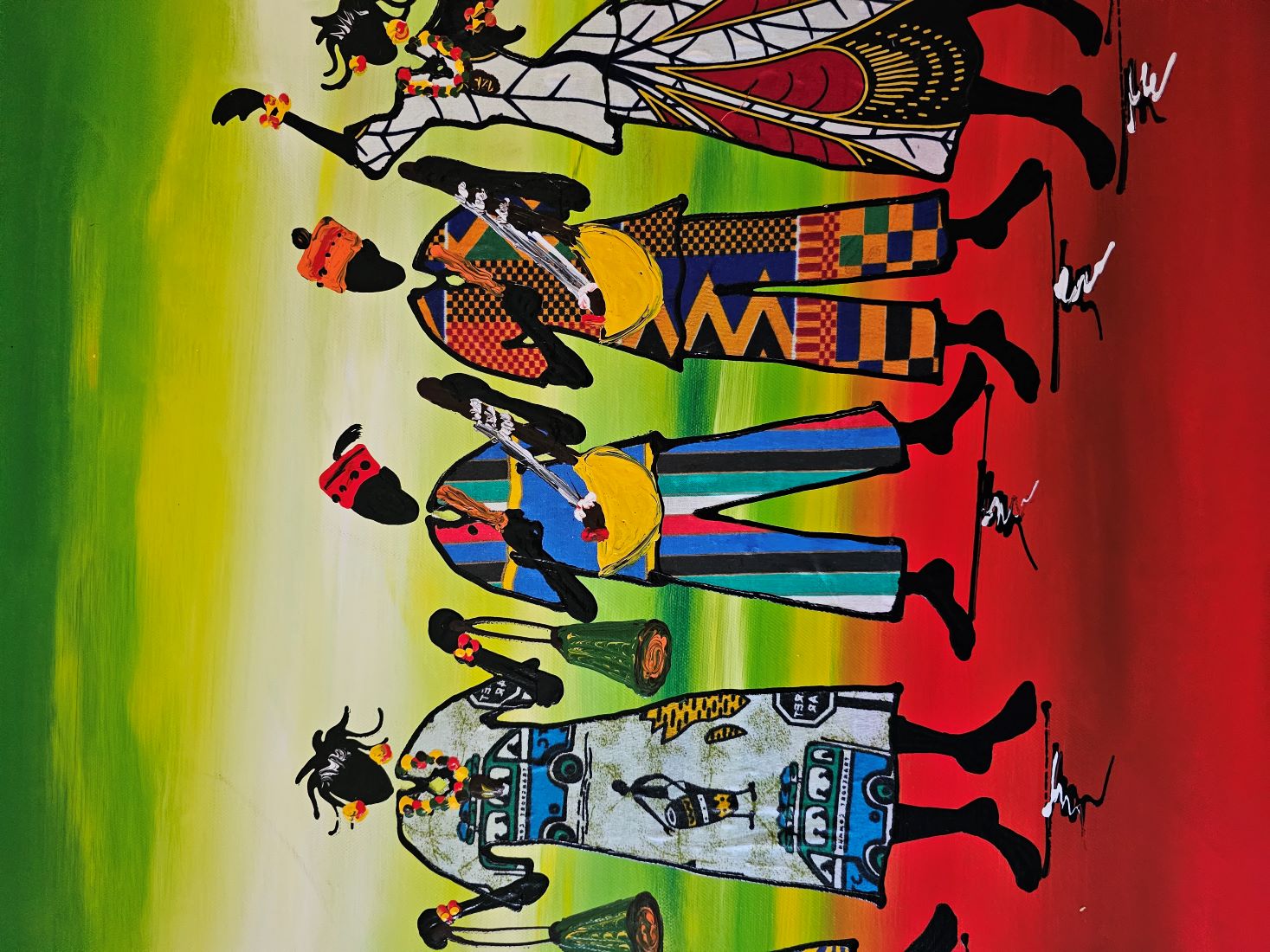 Personages dagelijks leven op groen